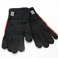 Рукавички чоловічі DEER, В'язання, Текстильні чоловічі рукавички, чорні, сині, сірі теплі в'язані рукавички.