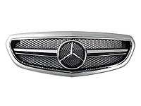 Решетка радиатора на Mercedes E-Class W212 2013-2016 год AMG стиль ( Серая с хром вставками ) Classic от RT