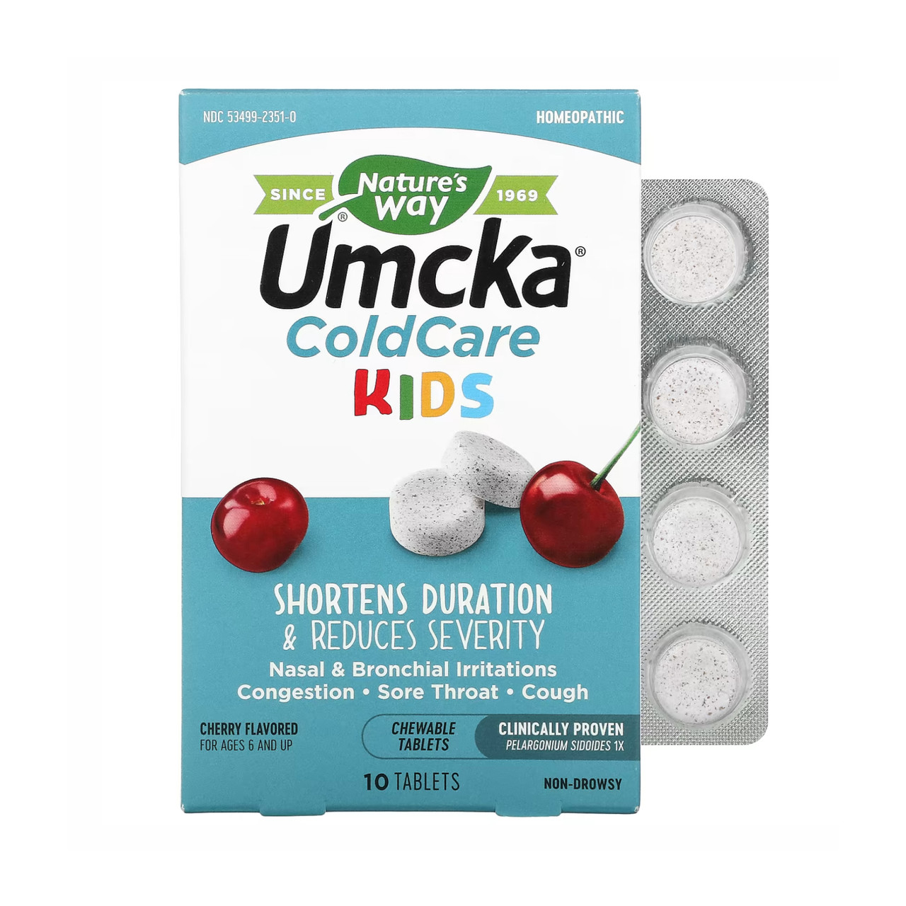 Umcka Coldcare Cherry Kids -10 chew tabs