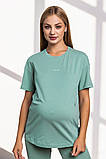 Стильна футболка для вагітних та годуючих з секретом годування трикотажна S, фото 2