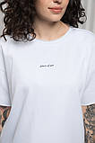 Біла бавовняна футболка для вагітних та годуючих із щільного трикотажу двонитка S, фото 2