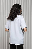 Біла бавовняна футболка для вагітних та годуючих із щільного трикотажу двонитка S, фото 7