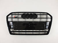 Решетка радиатора Audi A6 2014-2018год Черная (в стиле S-Line) от PR
