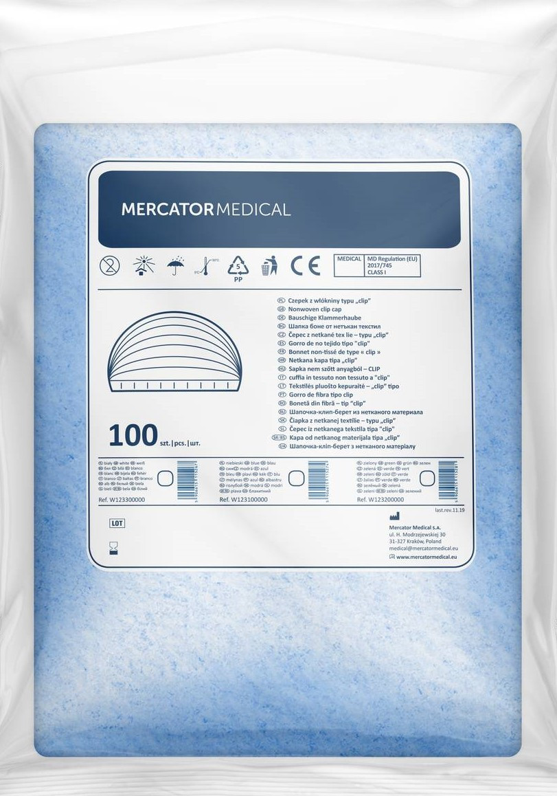 Шапочка одноразовая Mercator Medical Opero для коротких волос клип-берет Синяя 53 см 100 шт ( KN, код: 8246432 - фото 1 - id-p2153406495