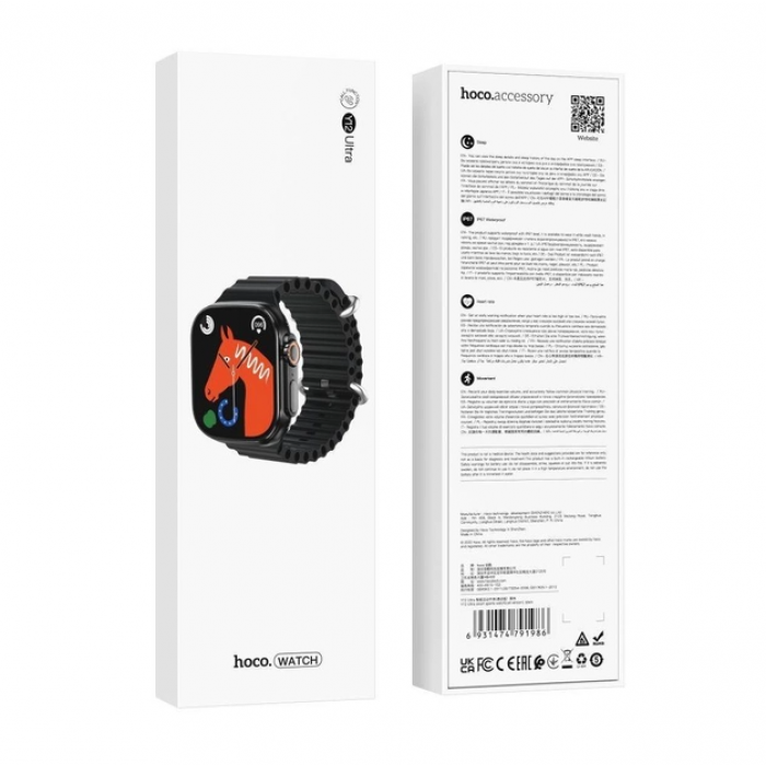 Смарт-часы с функцией разговора Hoco Smart Watch Y12 Ultra Чёрные - фото 6 - id-p2153412012