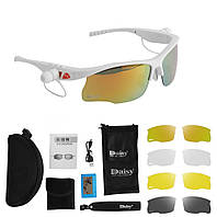 Солнцезащитные тактические очки Daisy с блютуз гарнитурою 5 0 с наушниками с поляризацией+4 комплекта линз бел
