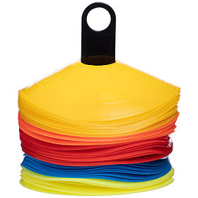 Фішки для розмітки поля на пластиковій підставці Zelart C-6419 50 шт 20 см різнобарвний