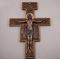 Крест на стену с креплением Распятие Христа 40х28 см 75880 бронзовое покрытие Купить только у нас