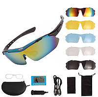 Солнцезащитные очки Oakley 0090 blue с поляризацией 5 линз One siz+ faraon