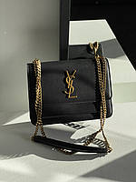 Женская сумочка, клатч отличное качество Yves Saint Laurent Medium Sunset in Smooth Leather Black/Gold