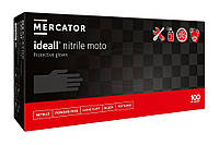 Перчатки прочные нитриловые Mercator Medical Ideall Nitrile Moto M Черные 100 шт (00-00000157 MD, код: 8246427