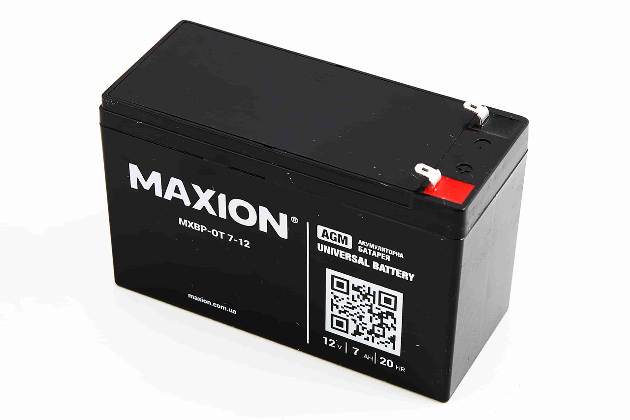 Акум. батарея для ДБЖ 12 В 7 А·год "Maxion" AGM (гарантія 1 рік із дати продажу)