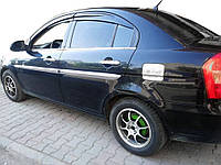 Наружняя окантовка стекол (4 шт, нерж) OmsaLine - Итальянская нержавейка для Hyundai Accent 2006-2010 годов от