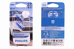 Лампа 12 В безцьок.  5 Вт W5W "Philips" White Vision Ultra (2 шт.)