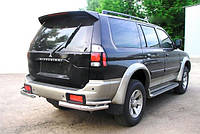 Задние двойные уголки (2 шт, нерж) для Mitsubishi Pajero Sport 1996-2007 годов от RT