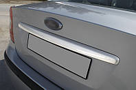 Накладка на крышку багажника (Sedan, нерж.) Carmos - Турецкая сталь для Ford Focus II 2005-2008 годов от RT