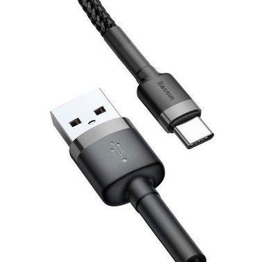 Кабель USB Baseus Cafule Type-C 3A 1m, Black+Gray (CATKLF-BG1) 4772328