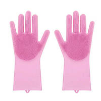 Перчатки силиконовые Kitchen Tools для уборки дома, мытья посуды или авто Розовый (Kit_Pnk_26 UQ, код: 6656173