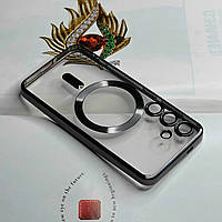 Чохол для Samsung S24 FE. Чорний глянцевий колір, з захистом камери лінзами