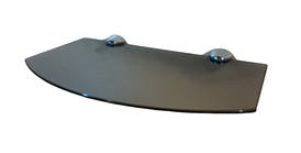 Полиця скляна фігурна бронзова матова 4 мм 25×15 см в комплекті з кріпленнями