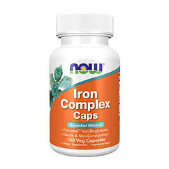 Залізо Now Foods Iron Complex Сaps 100 вег. капсул