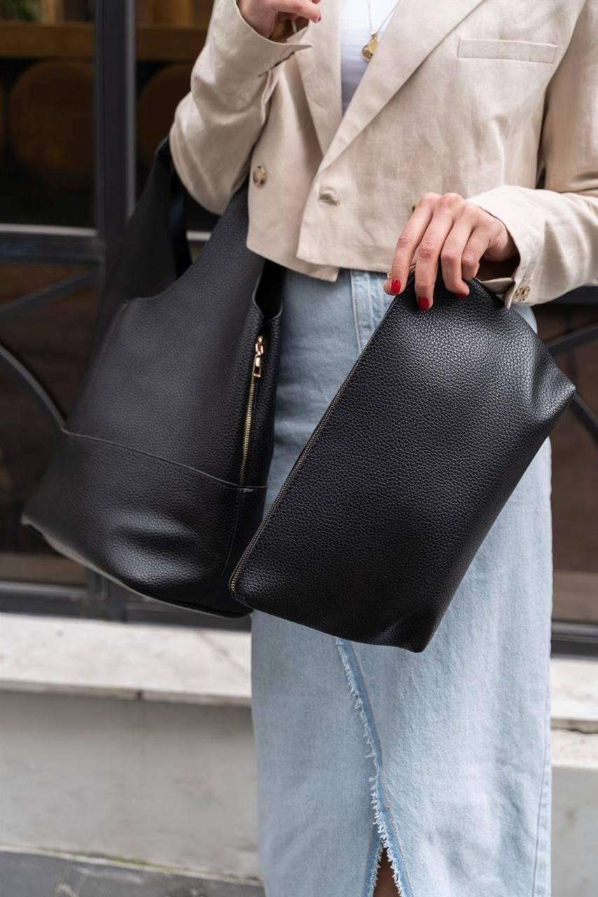 Жіноча стильна сумка екошкіра чорний