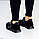 Стильні комбіновані чорні кросівки натуральна шкіра глянець + замша, фото 6