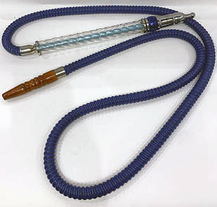 Шланг для кальяну з прозорою ручкою 1,8м H108 синій