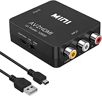 Конвертер AV на HDMI, RCA HDMI с дополнительным питанием USB черный (AV2HDMI)