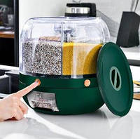 Диспенсер для продуктов дозатор круп 6 отсеков Revolve-Dispenser Green