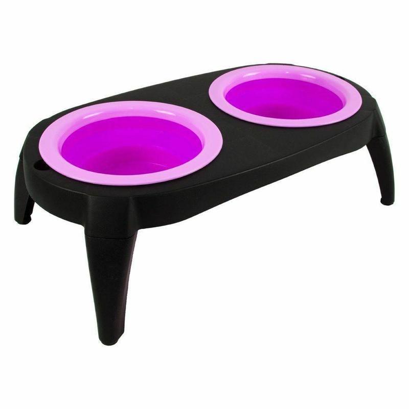 Миска подвійна на складній підставці для собак і кішок Pet Bowl Set Миска для домашніх тварин Рожевий - фото 1 - id-p2153546581