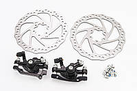 Тормоз Disk-brake передний (F160/R140мм)+задний (F180/R160мм), диски 160мм, крепл. 6 болтов, чёрный DX-2018,