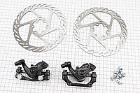 Тормоз Disk-brake передний (F160/R140мм)+задний (F180/R160мм), диски 160мм, крепл. 6 болтов, чёрный DX-2005