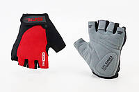 Перчатки без пальцев XS с гелевыми вставками под ладонь, чёрно-красные SBG-1457