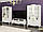 Біла модульна стінка під телевізор у вітальню зал в класичному стилі Мілан Мебель Сервіс 350 см, фото 6