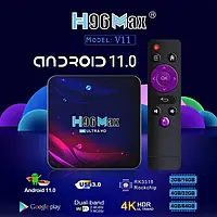 Смарт ТВ приставка Smart TV Box Android H96 464 Gb MAX V11 плеер IPTV інтернет приставка для телевізора