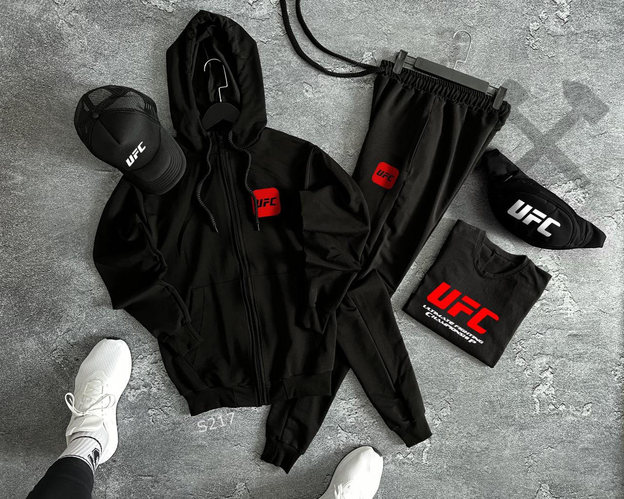 Спортивний костюм + футболка + бейсболка + бананка UFC, фото 1