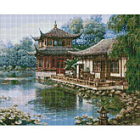 Алмазная мозаика "Китайский домик" ©Сергей Лобач Идейка AMO7342 40х50 см kr