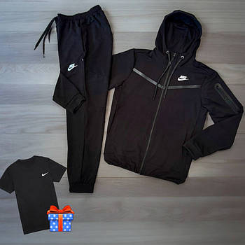 Спортивний костюм чоловічий Nike Tech fleece весна осінь підлітковий демісезонний Туреччина чорний