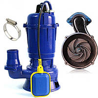 Фекальный насос с измельчителем 1.1 кВт погружной дренажный для выкачки выгребных ям, канализации WQD 10 F
