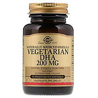 ДГК вегетарианская Омега-3 Naturally Sourced Omega-3 Solgar 200 мг 50 гелевых капсул TS, код: 7701297
