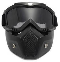 Rest Мотоциклетна маска окуляри RESTEQ, лижна маска, для катання на велосипеді або квадроциклі (затемнена)