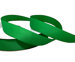Репсова стрічка 2,5 см-ОПТ, колір зелений, рулон 18 м, Зелений