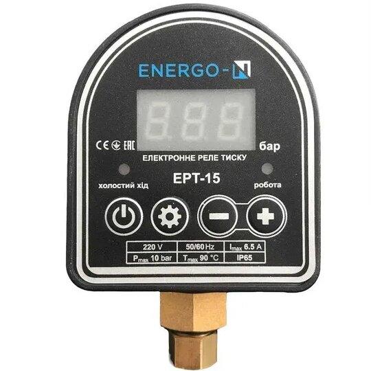 Електронна автоматика для водяного насосу ENERGO-N EPT-15 реле захисту від сухого ходу прес-контроль Код/Артикул 6 ENERGO-N EPT-15