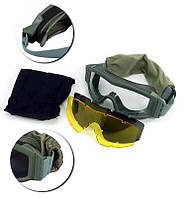 Тактические очки маска со сменными линзами цвет Олива 3 линзы + Лучшая цена на PokupOnline