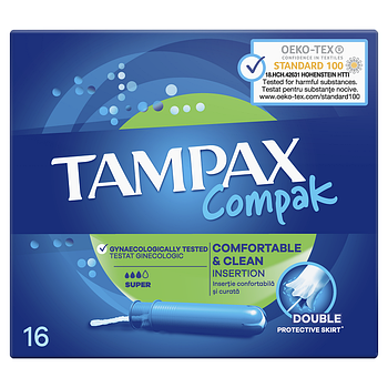 TAMPAX Compak Гігієнічні тампони з апл. Super Duo 16шт