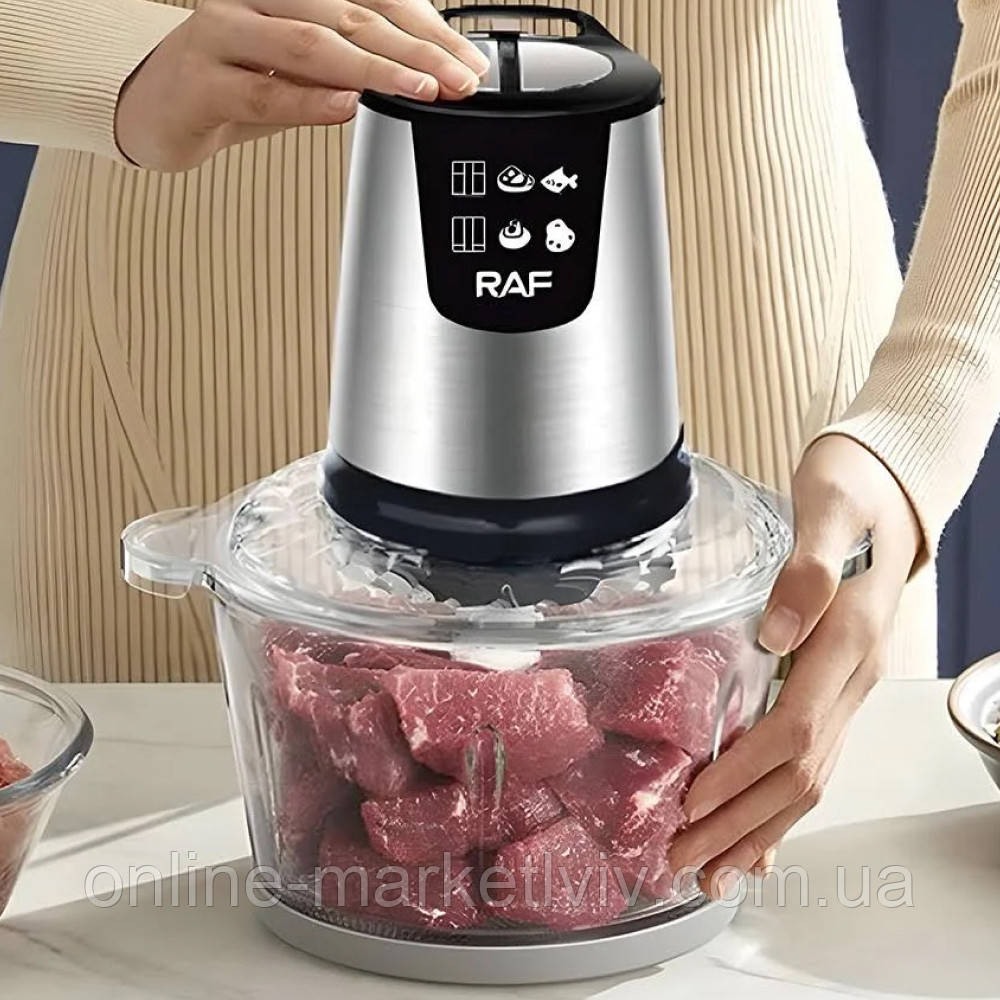 Подрібнювач кухонний 800Вт, 2л, RAF R7009 / Чоппер / Блендер подрібнювач для кухні / Міні комбайн, фото 1