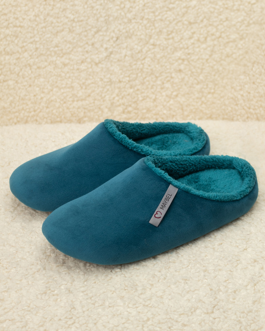 Капці домашні велюрові утеплені закриті Смарагдовий/Бірюзовий, фото 1