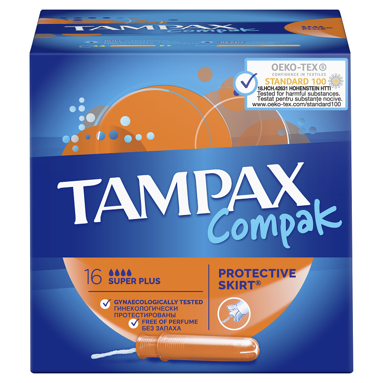 Тампони Tampax Compak Super Plus Duo з аплікатором 16 штук, фото 1