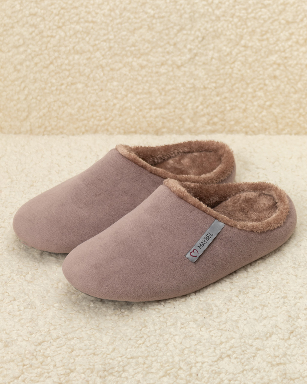 Капці домашні велюрові утеплені закриті Мокко, фото 1